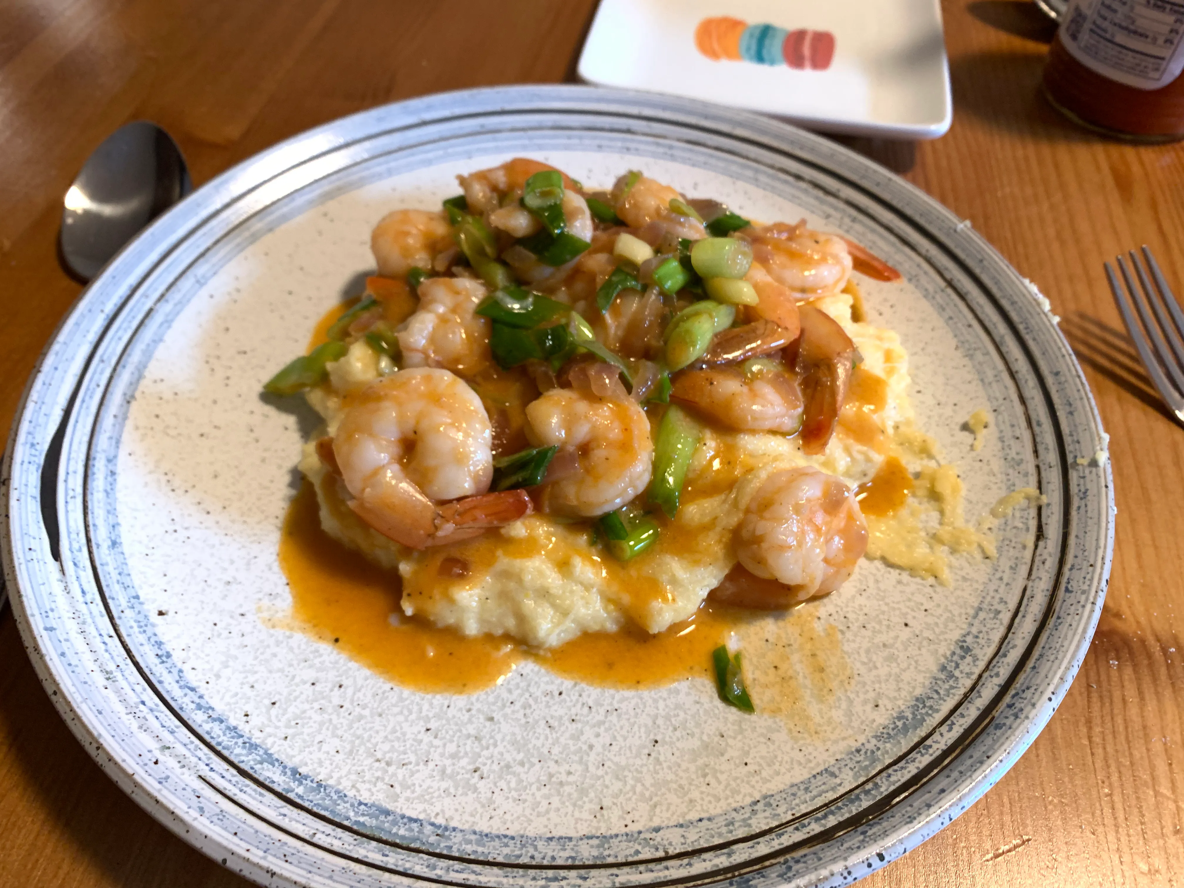 Finished shrimp & cheesy polenta